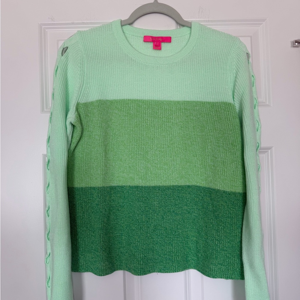 Lilly Pulitzer Cortina sweater in Agave Green Marled Ombré size L - Picture 1 of 10